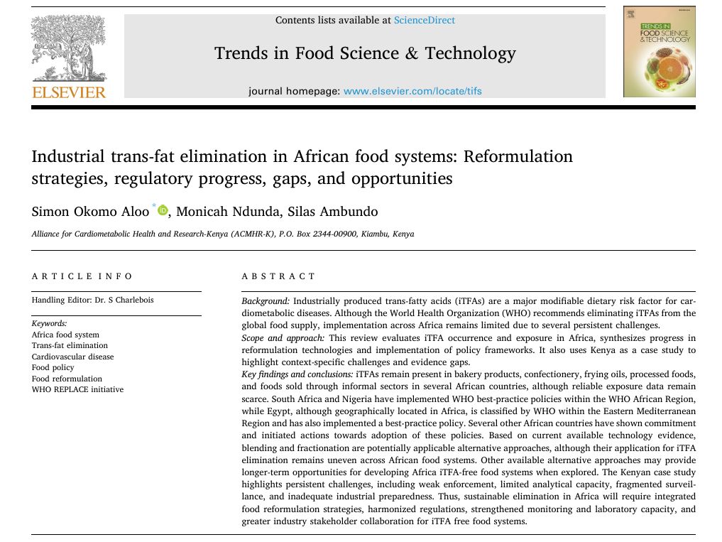 Building a Kenyan Food Lipidome Database (KFLD): Generating Evidence for Healthier Food Systems and Cardiometabolic Disease Prevention